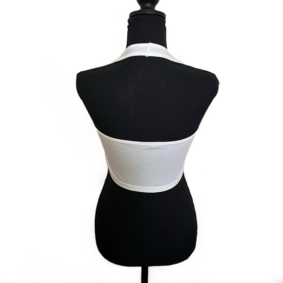 SHEIN Put Yourself First White Halter Top Size S - Picture 3 of 6